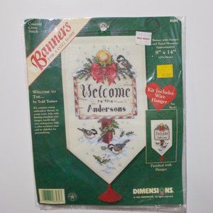 VTG Dimensions Counted Cross Stich Banner  8" x14"